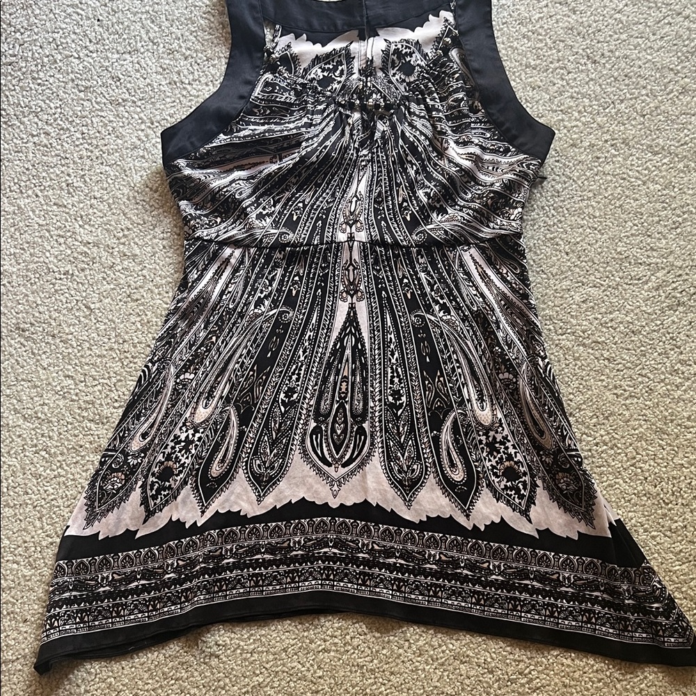 Chic Black and White Paisley Blouse